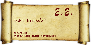 Eckl Enikő névjegykártya